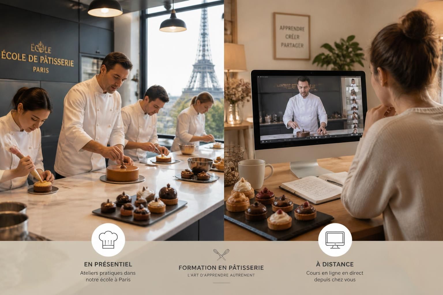 découvrez les différentes options de formation en pâtisserie à paris et à distance pour apprendre à votre rythme, avec des cours adaptés à tous les niveaux.